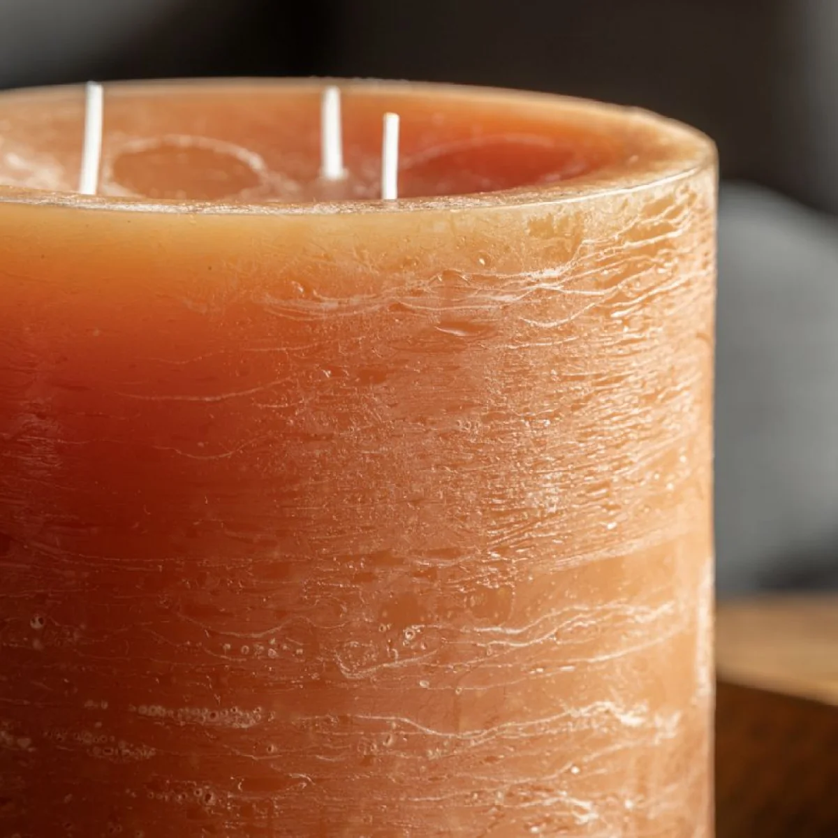 Country Pillar Candle in Rustic Tan, Large – image 6