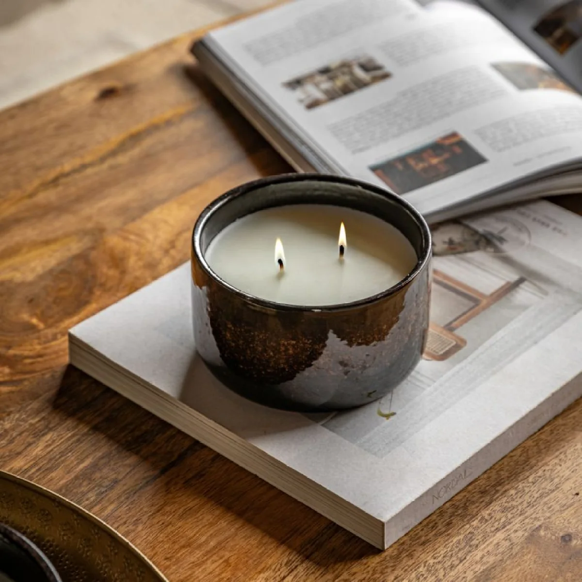 Zera Ceramic Reactive Glaze Candle 1 Wick – image 2