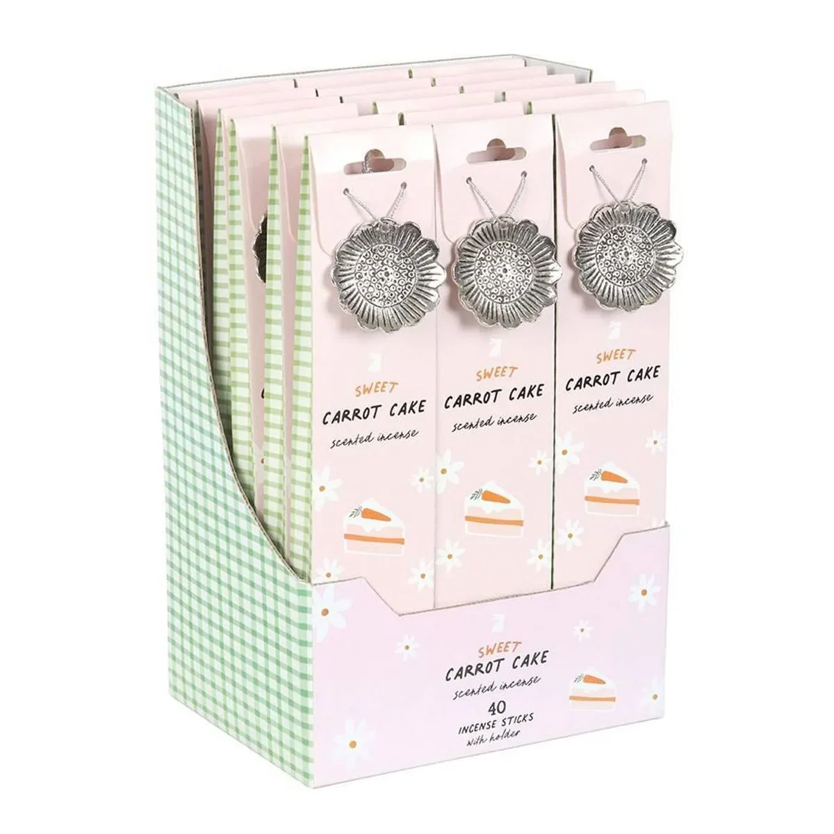 Something Different Carrot Cake Incense Sticks with Holder Set (Pack of 18) - Brown/Silver – image 2