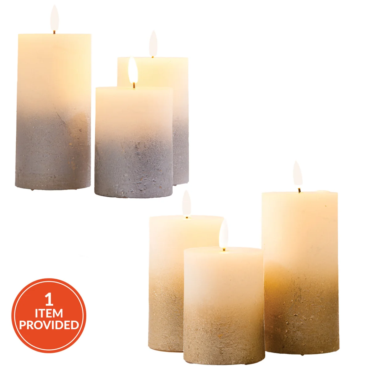 Ombre Finish LED Candle Set – image 2