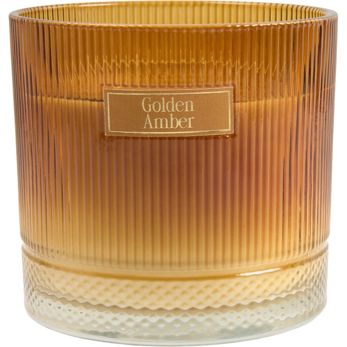 Golden Amber Large Ribbed Candle – image 2