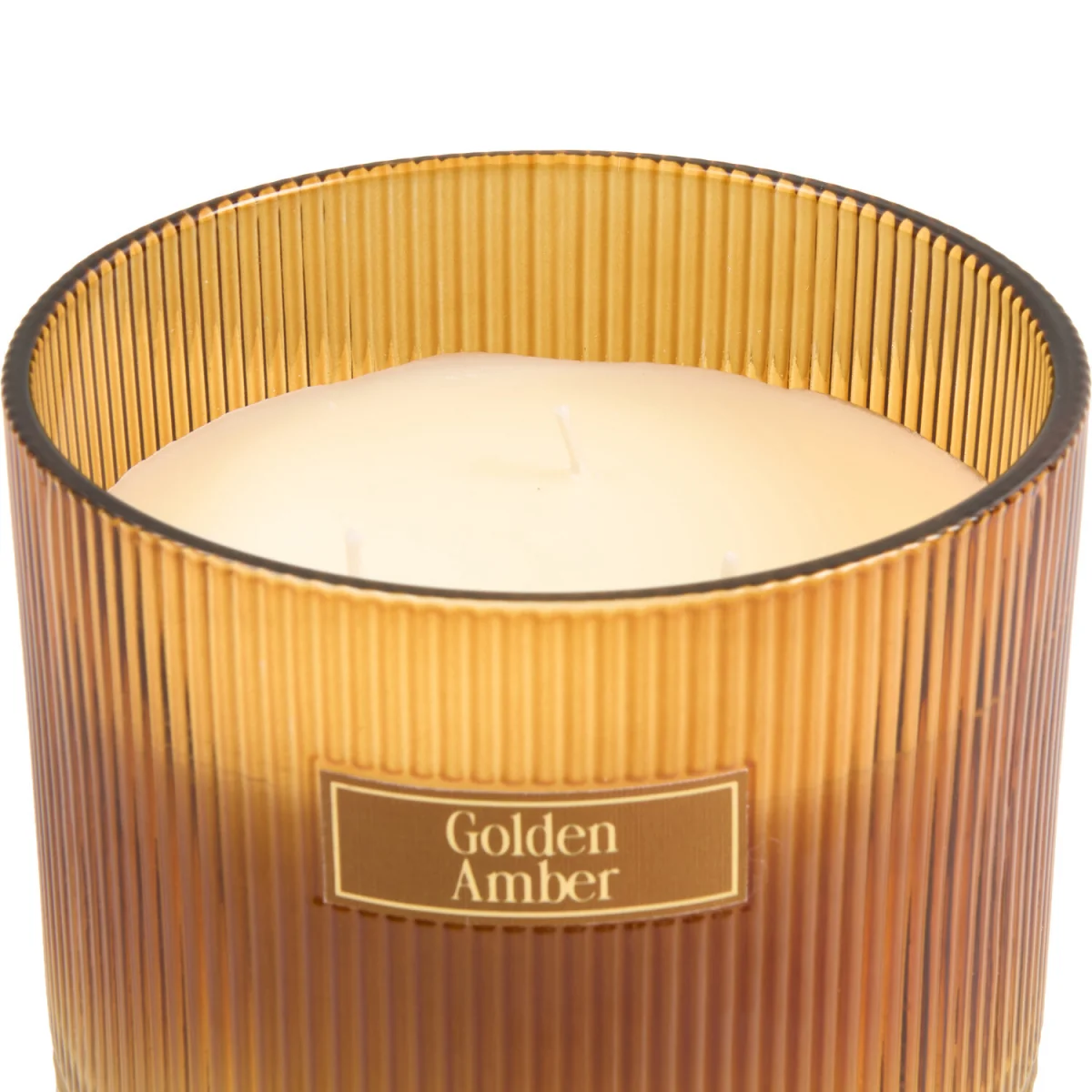 Golden Amber Large Ribbed Candle – image 4