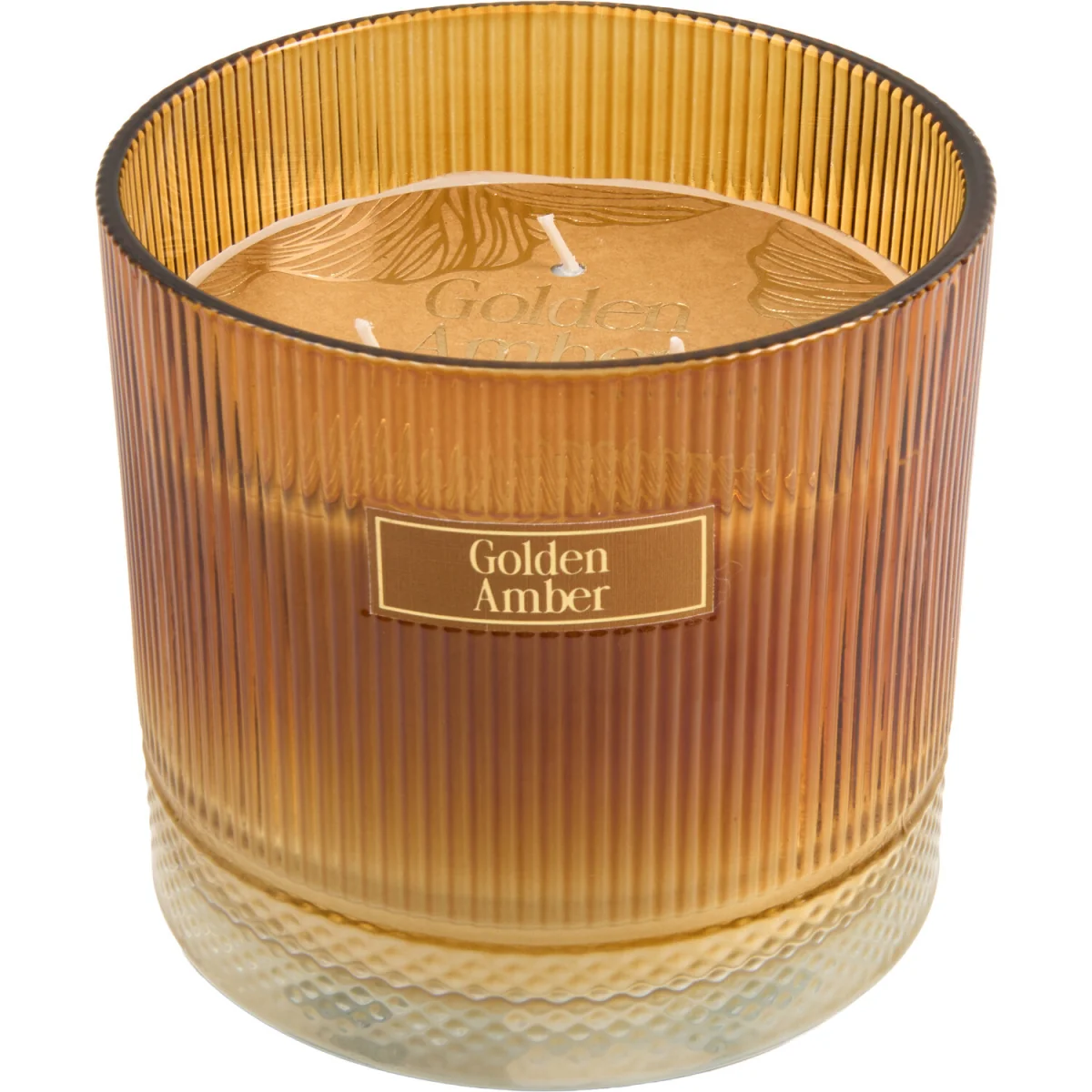 Golden Amber Large Ribbed Candle – image 5