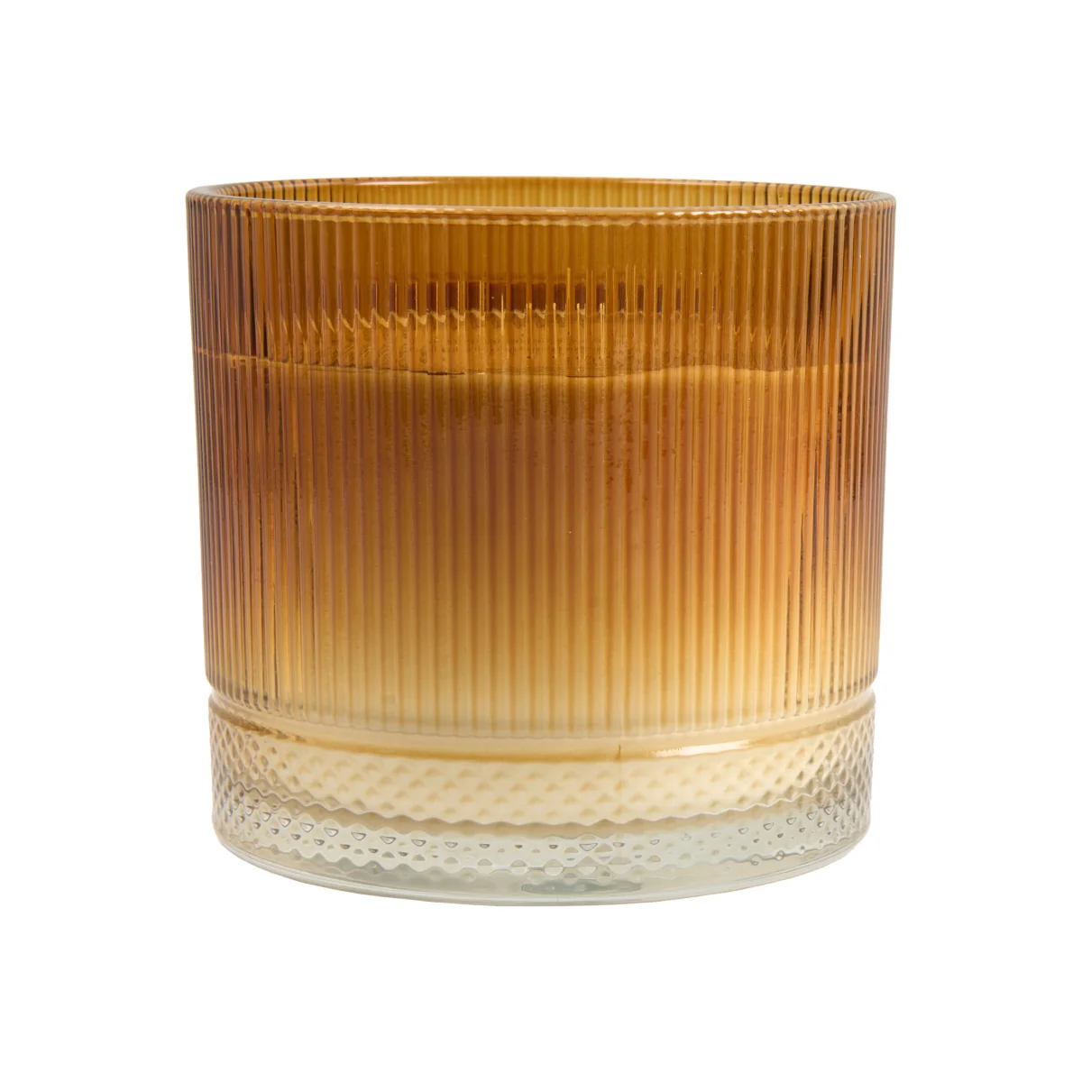 Golden Amber Large Ribbed Candle – image 1