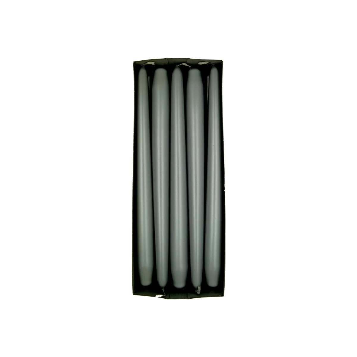 Tapered Dinner Candles, Pack of 10, Unscented, 24 cm - Ecru Matt Finish - Silver Metallic – image 1