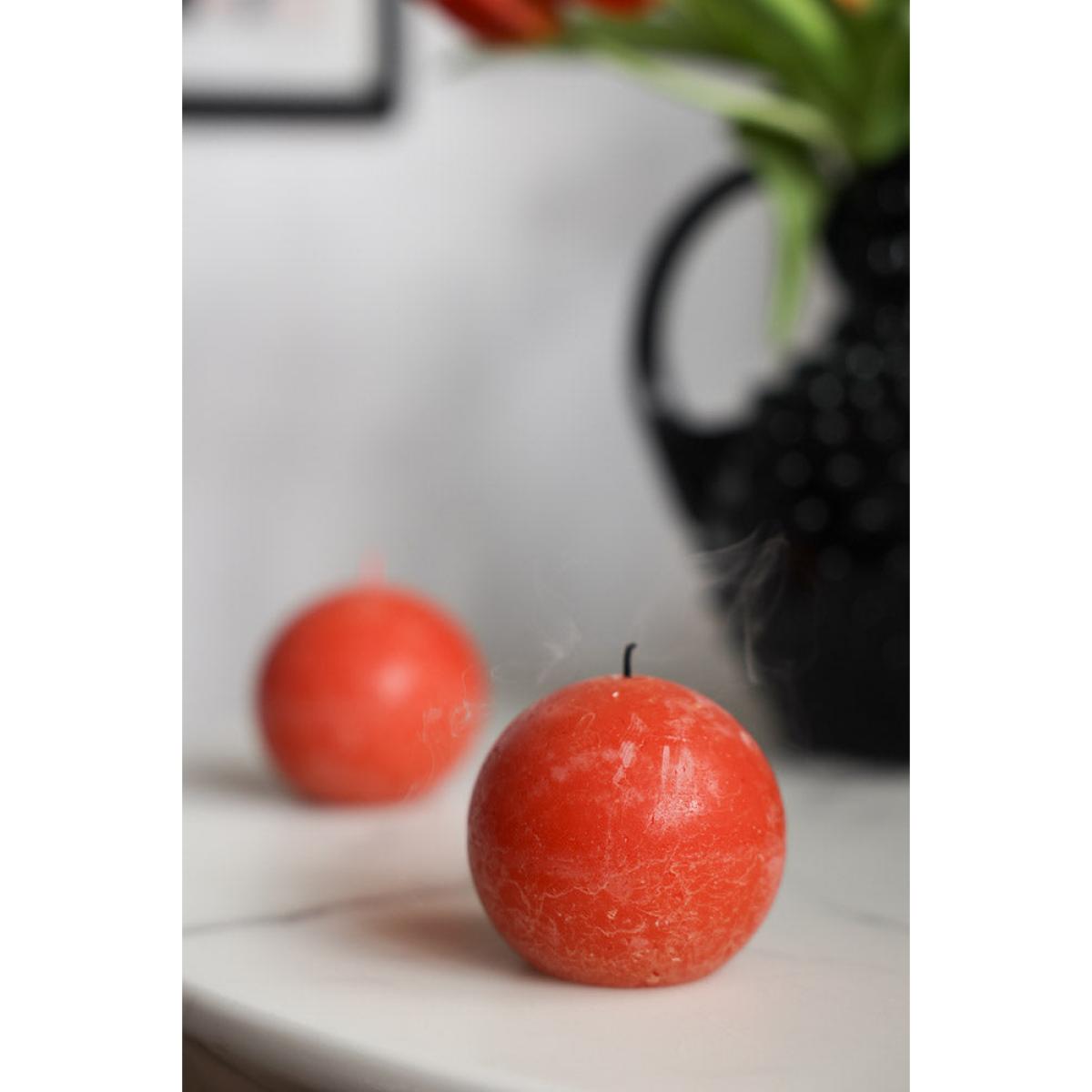 Unique Ball Candle In Rust Orange – image 2