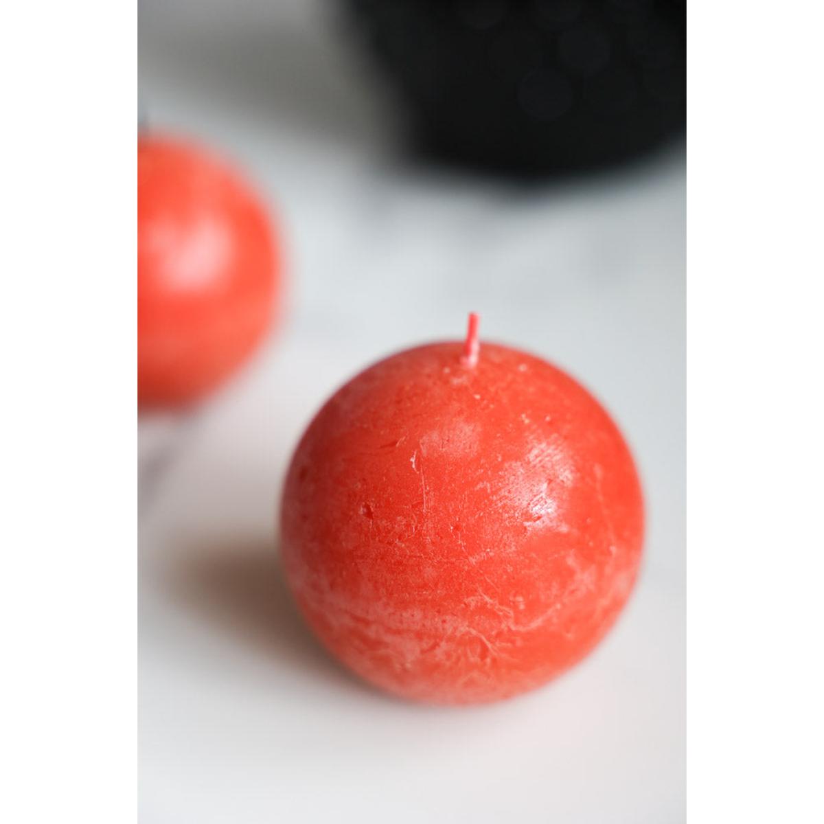 Unique Ball Candle In Rust Orange – image 3