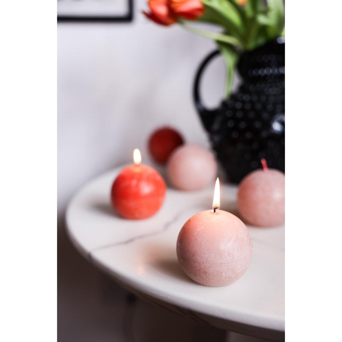 Unique Ball Candle In Rust Orange – image 4