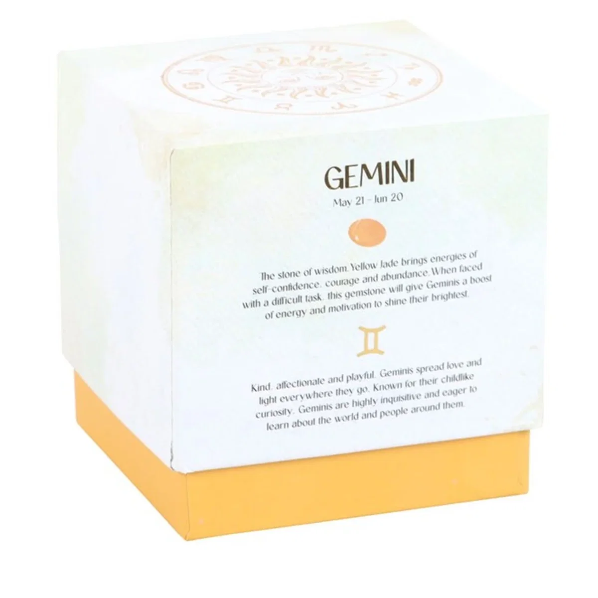 Gemini Zodiac Candle with Yellow Jade - Yellow – image 3