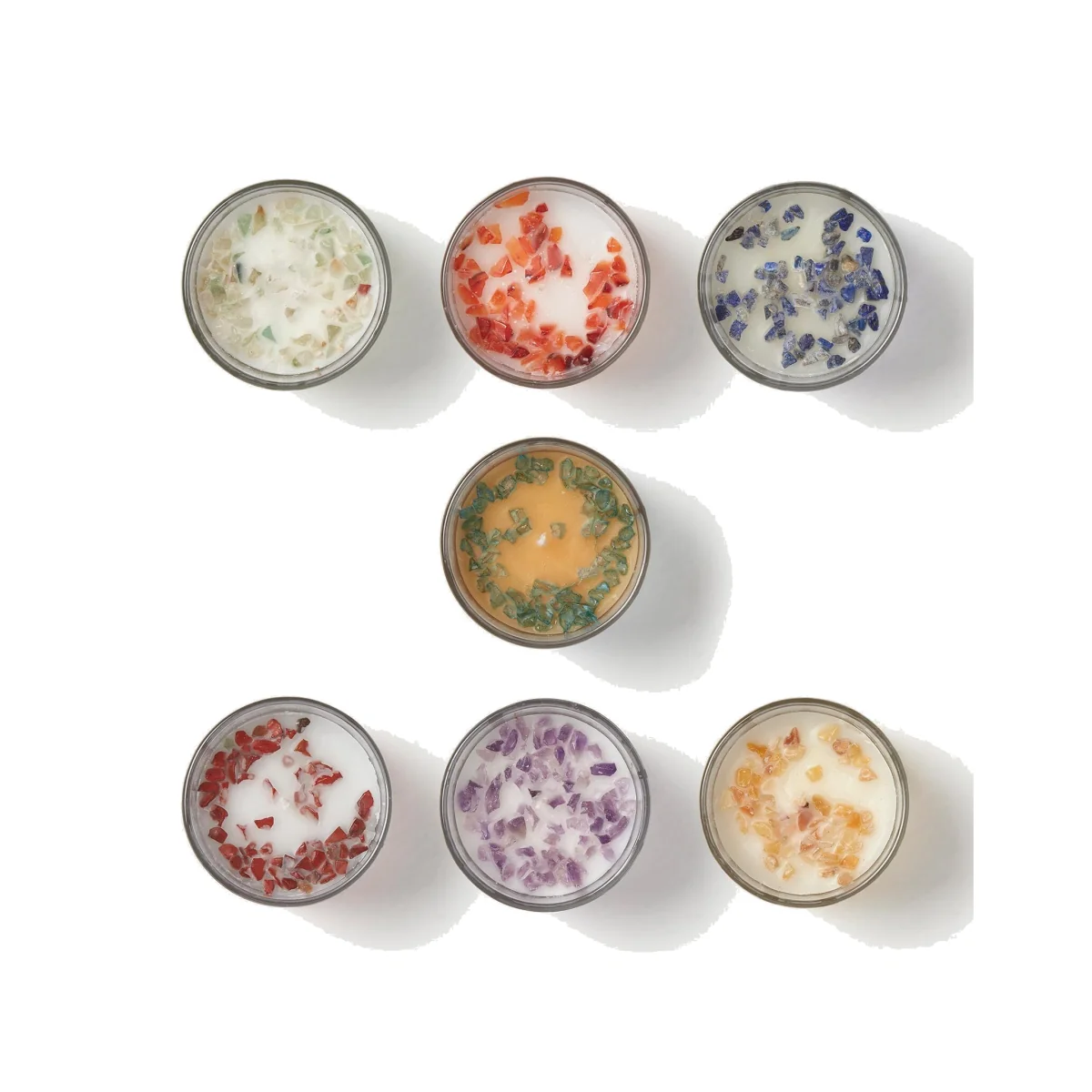 Chakra candles gift set with healing crystals set of 7 - Black – image 1