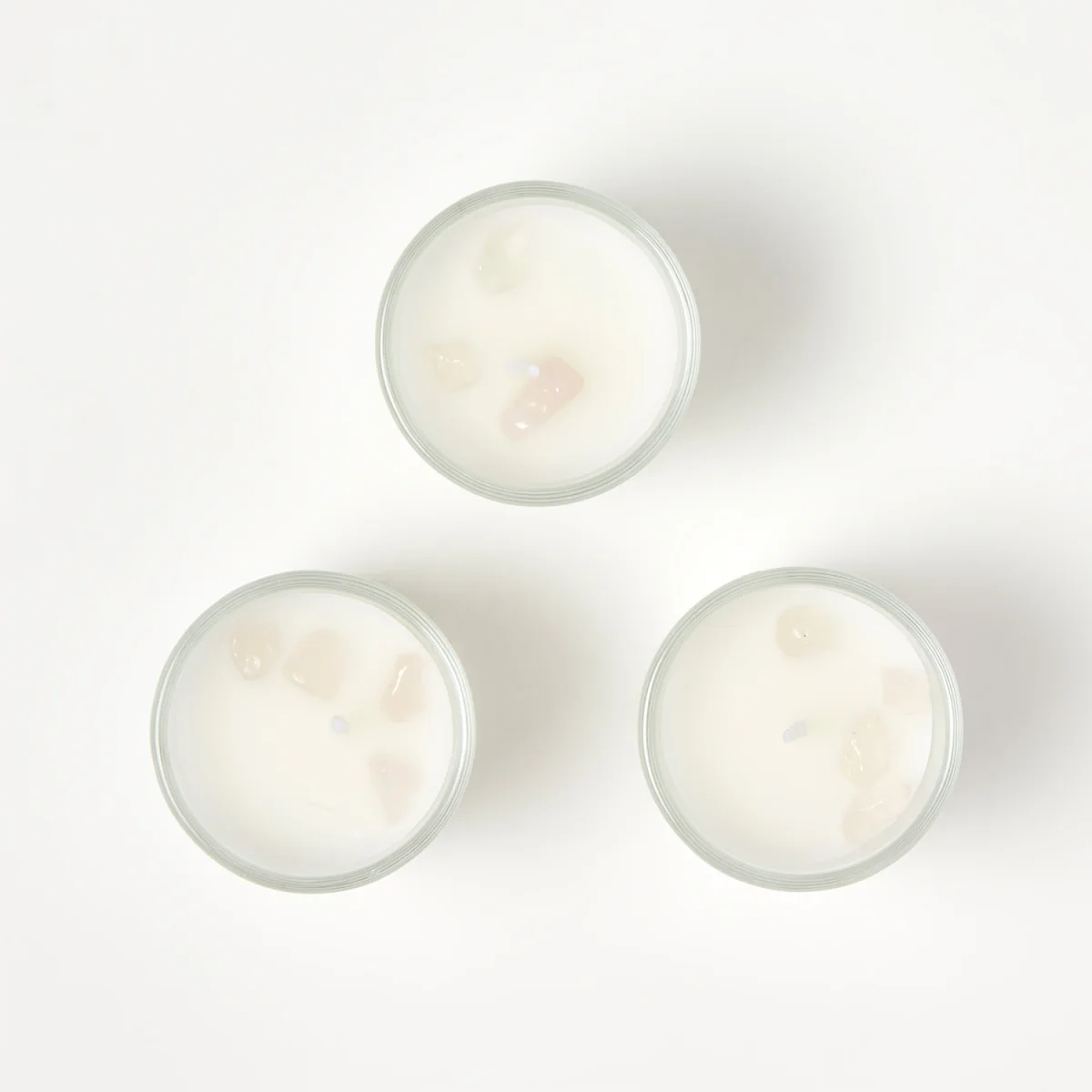 Rose Quartz Rose Eucalyptus Crystal Scented Candle Set Pack of 3 - Rose – image 3