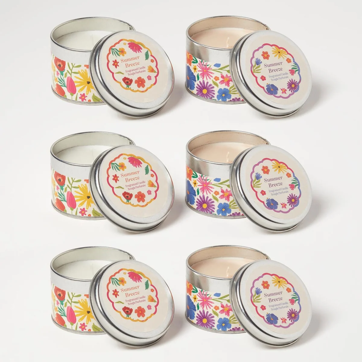 Summer Breeze Scented Candle Tins (Set of 6) - White – image 4