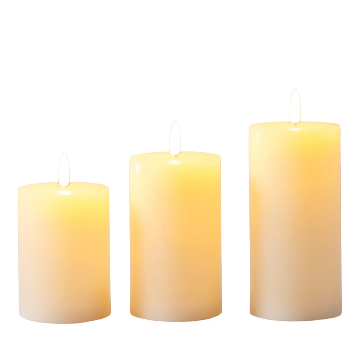 Set of 3 Rechargeable LED Candles - Ivory – image 2