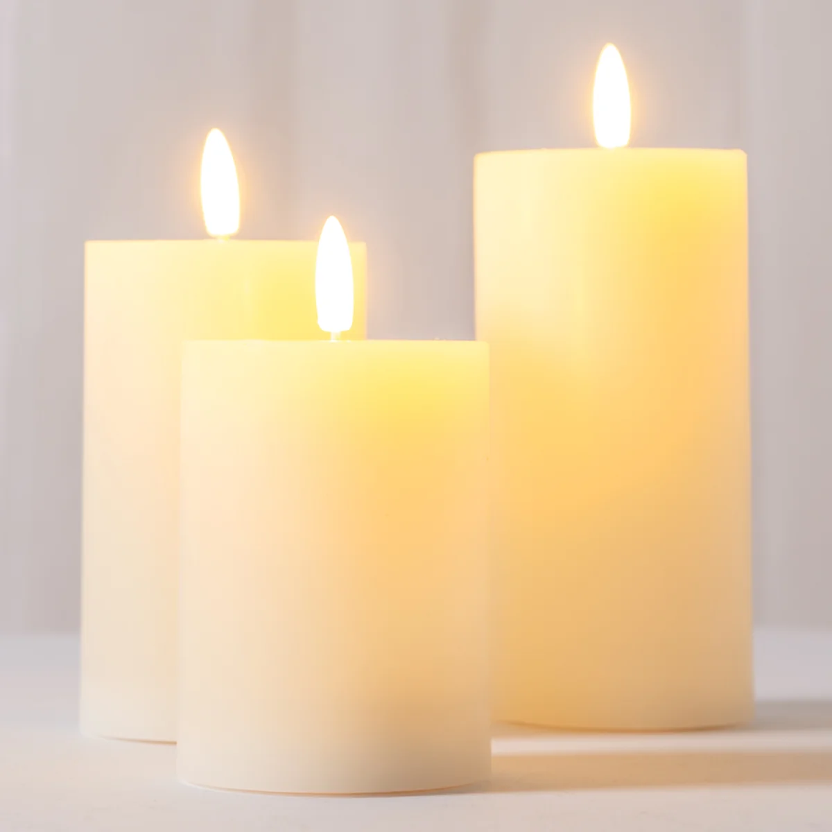 Set of 3 Rechargeable LED Candles - Ivory – image 5