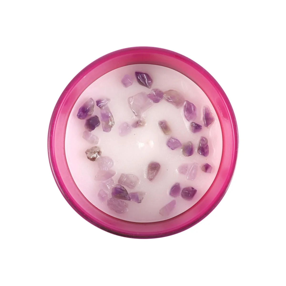 Aquarius Bergamot and Mandarin Zodiac Candle with Amethyst Chips - Purple – image 1