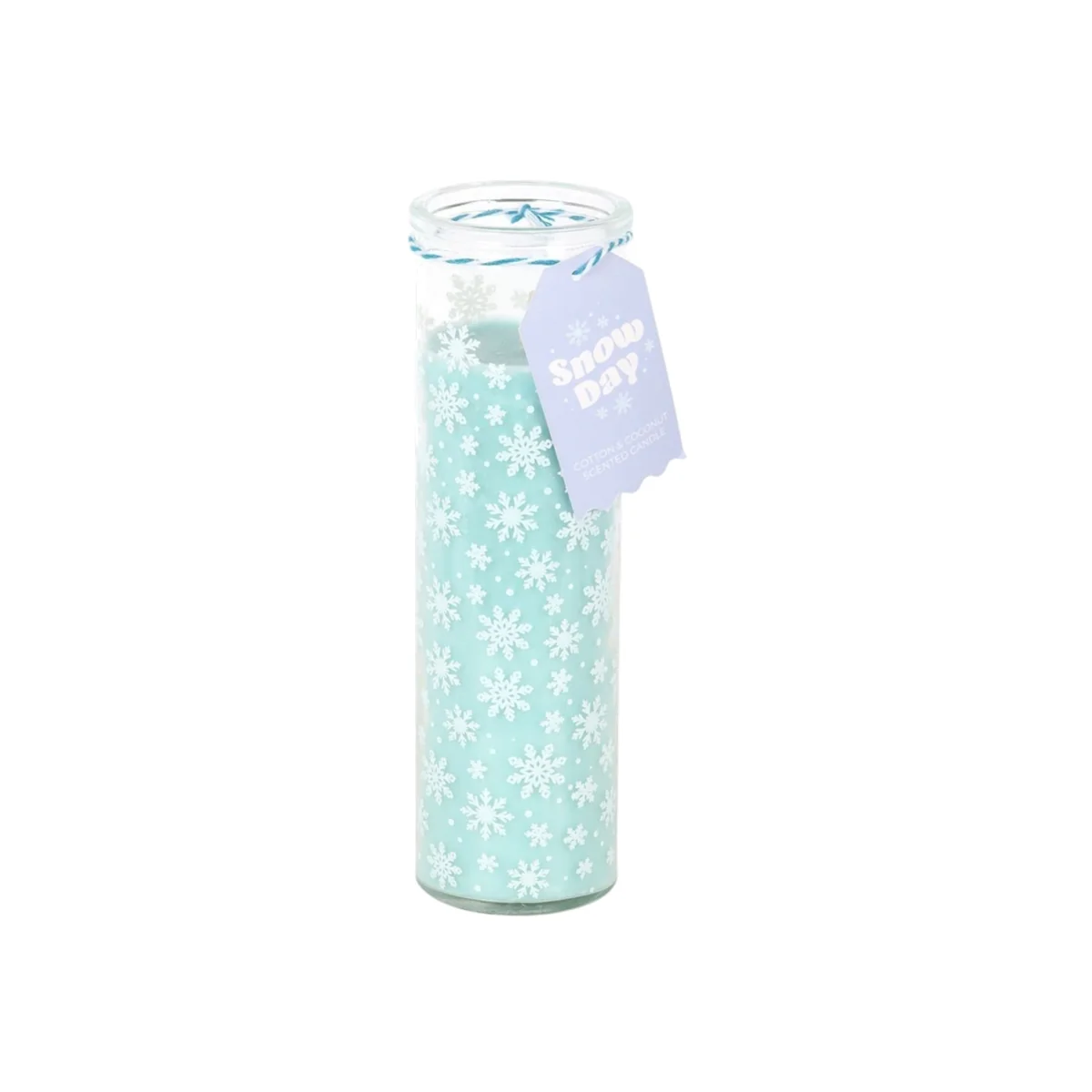 Snow Day Snowflake Print Tube Candle - Ice Blue – image 1