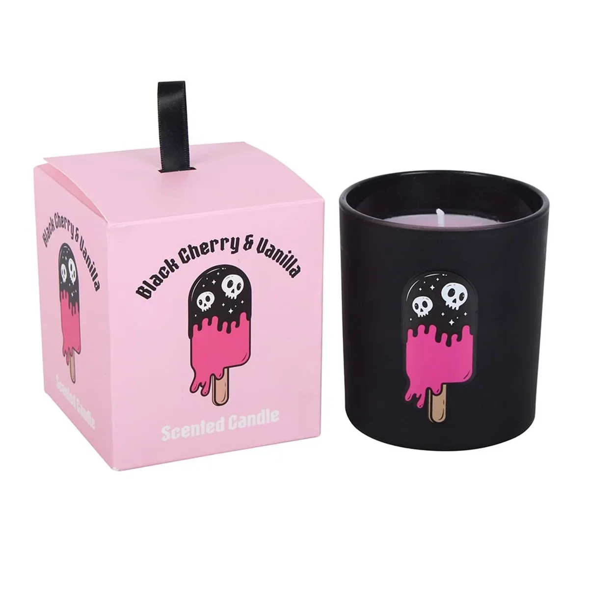 Something Different Cherry & Vanilla Scented Candle - Black/Pink – image 2