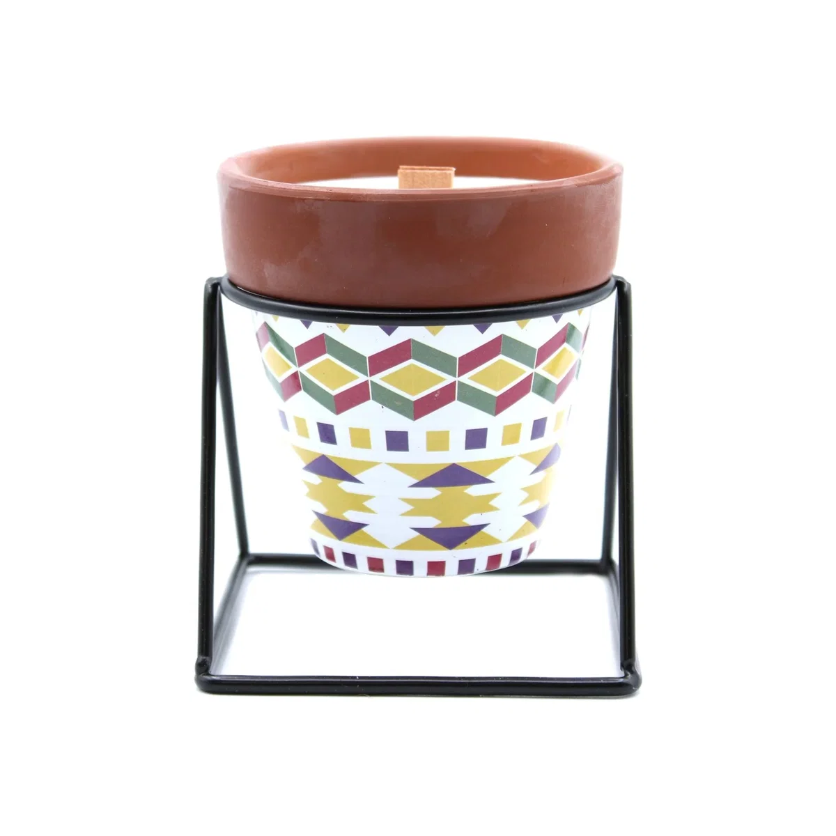 Agnes Cat Herb Garden Candle Geranium Terracotta Pot - Multi – image 1