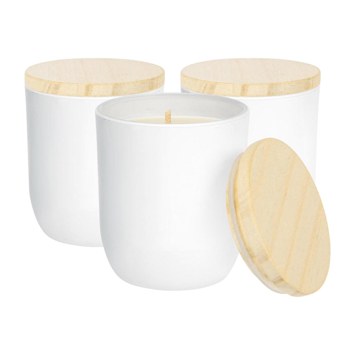White Soy Wax Scented Candles - 130g - Coconut Lime - Pack of 3 - White