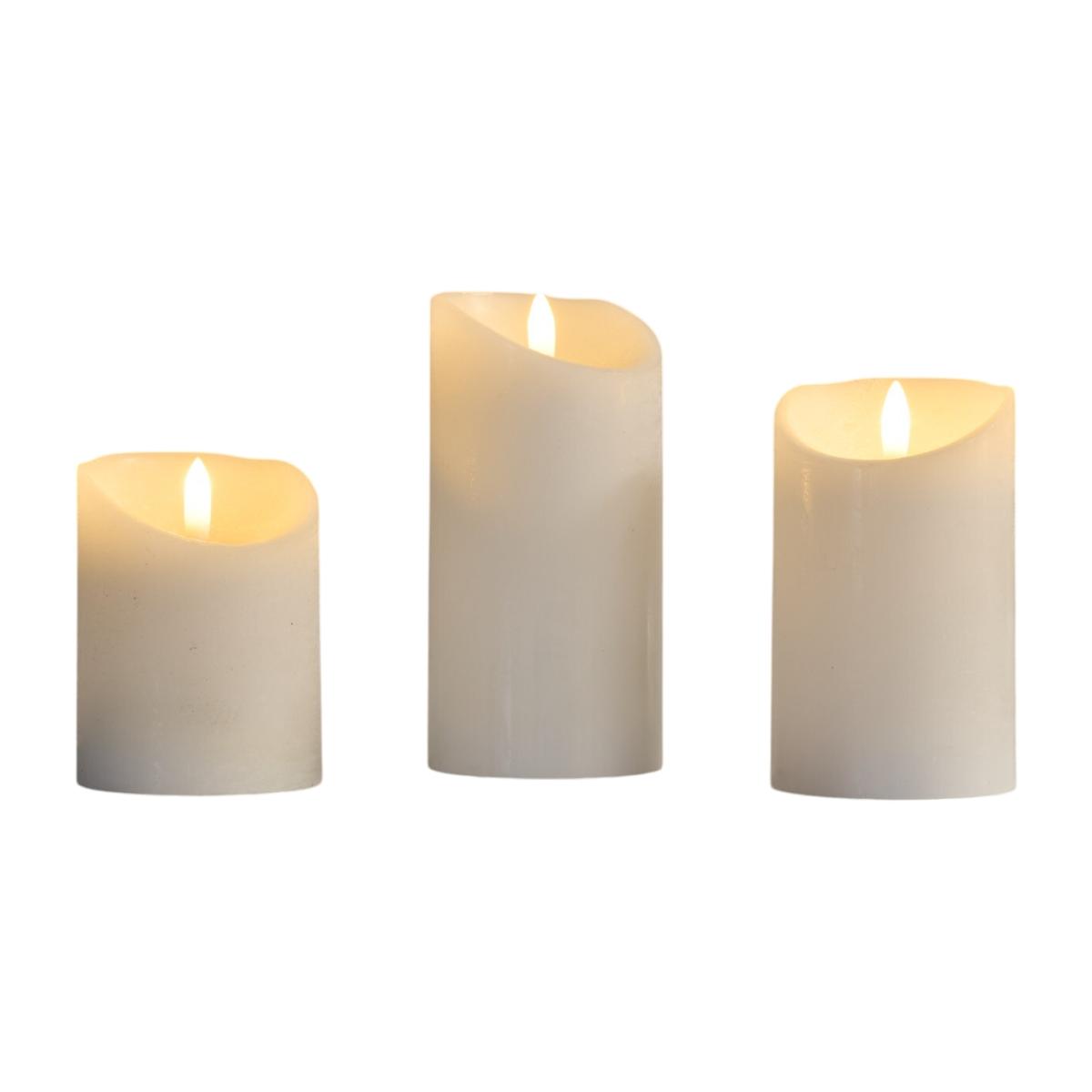 Set of 3 Cosy Cotton Fragranced LED Candles - White