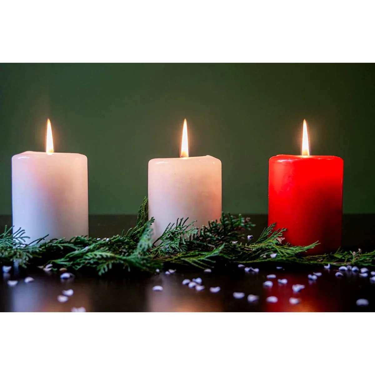 Set of 6 Pillar Candles, Decorative Household Candles, 15 x 7 cm - White Matt - White, Matt – image 3