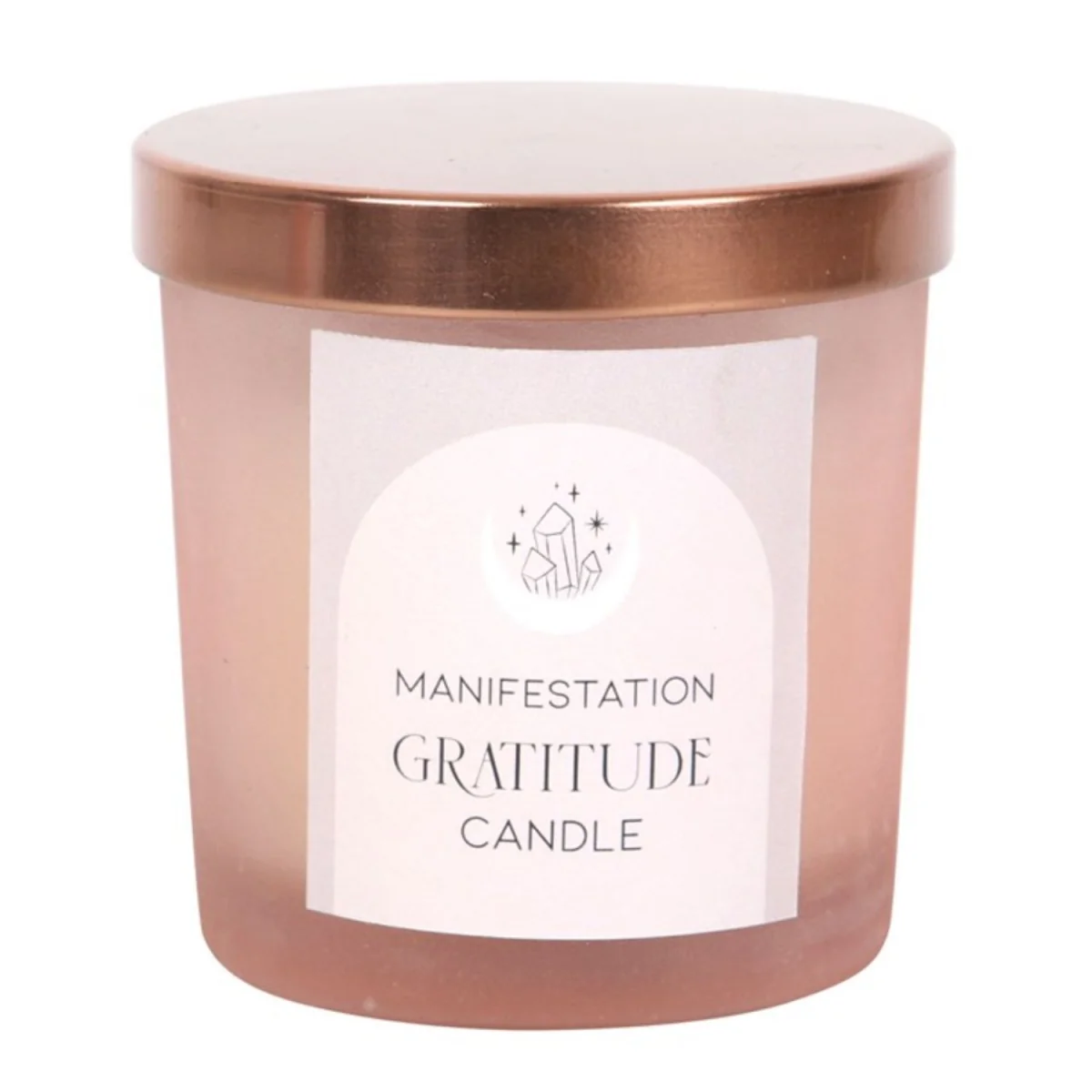Gratitude Wild Rose Crystal Candle Rose Quartz & Fragrant Glow - Pink – image 3