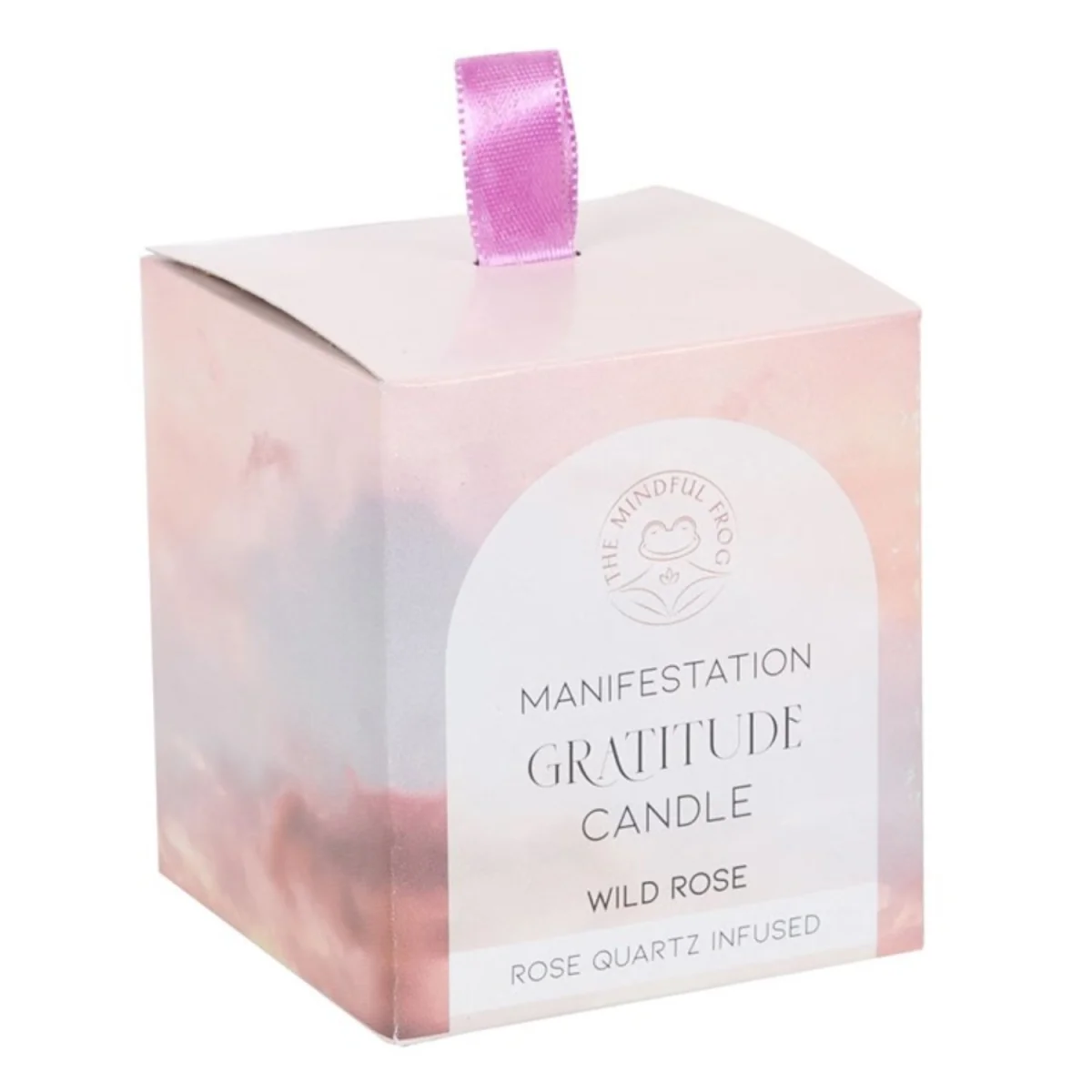 Gratitude Wild Rose Crystal Candle Rose Quartz & Fragrant Glow - Pink – image 4