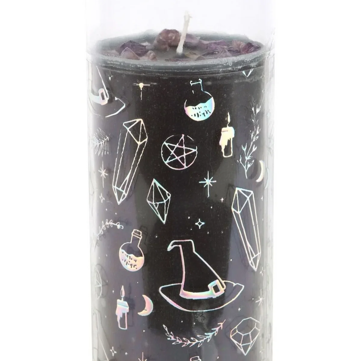 Something Different Jasmine Witch Amethyst Tube Candle - Black/Transparent – image 3