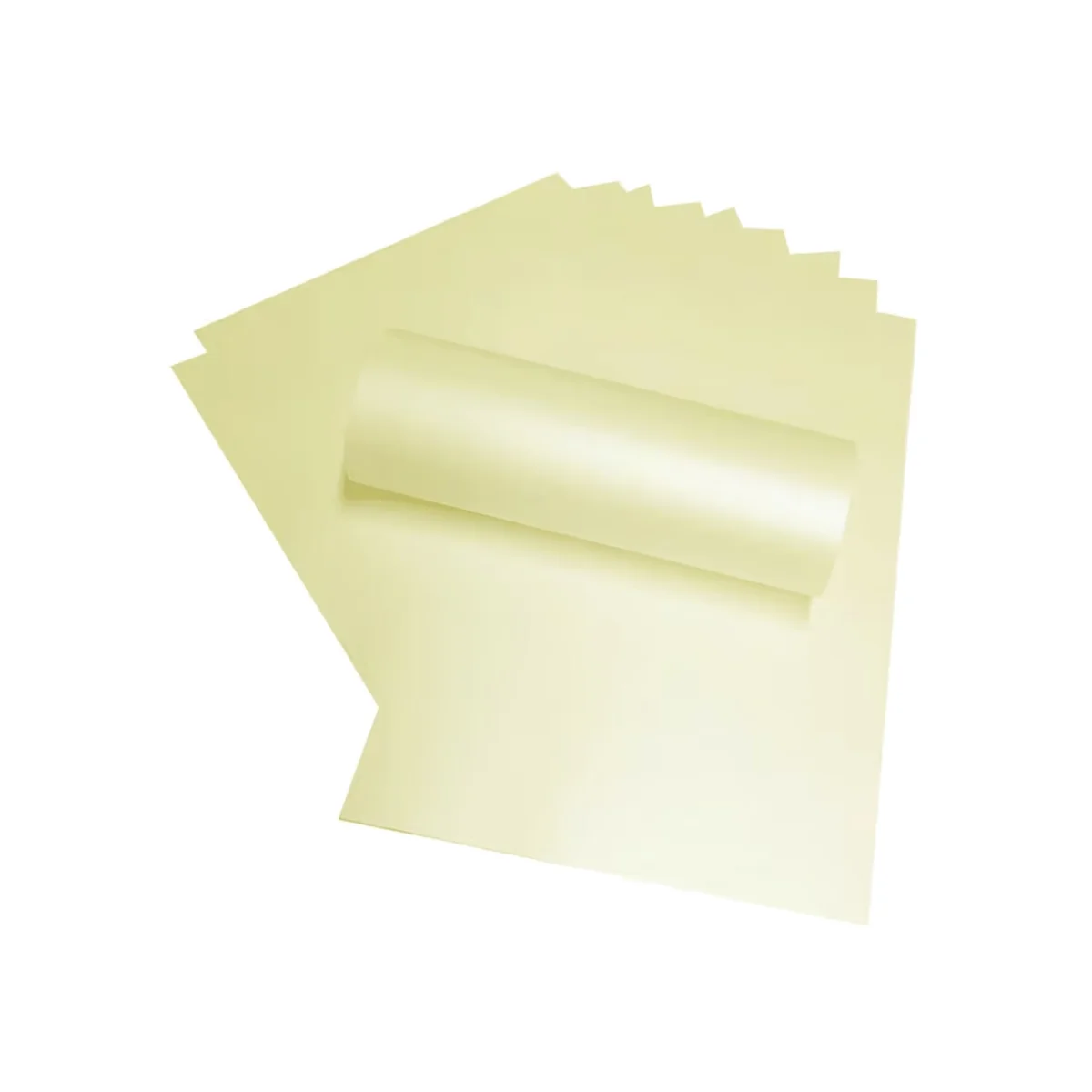 10 Sheets of A4 Candlelight Cream Pearlescent Shimmer Paper 120gsm - Cream – image 1