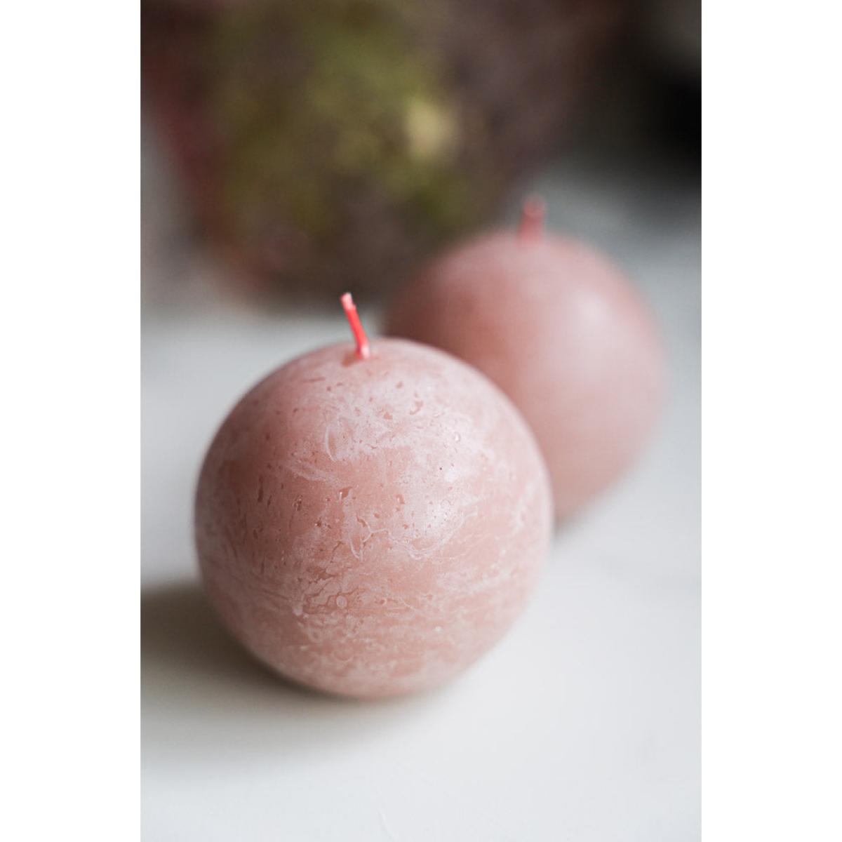 Unique Ball Candle In Misty Pink – image 2