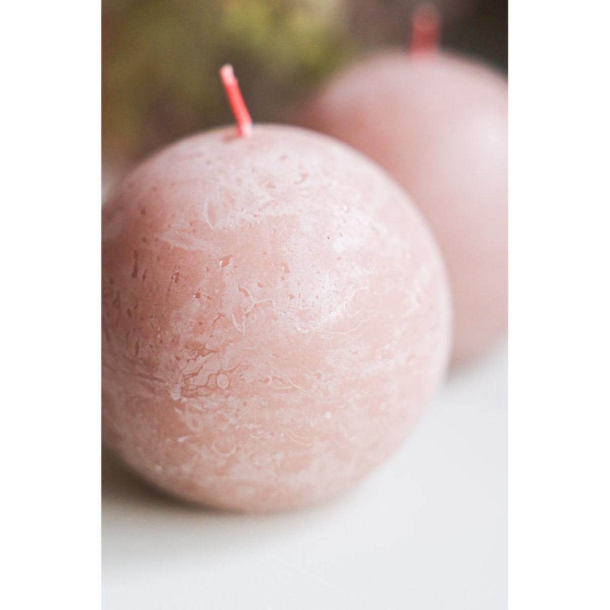 Unique Ball Candle In Misty Pink – image 3