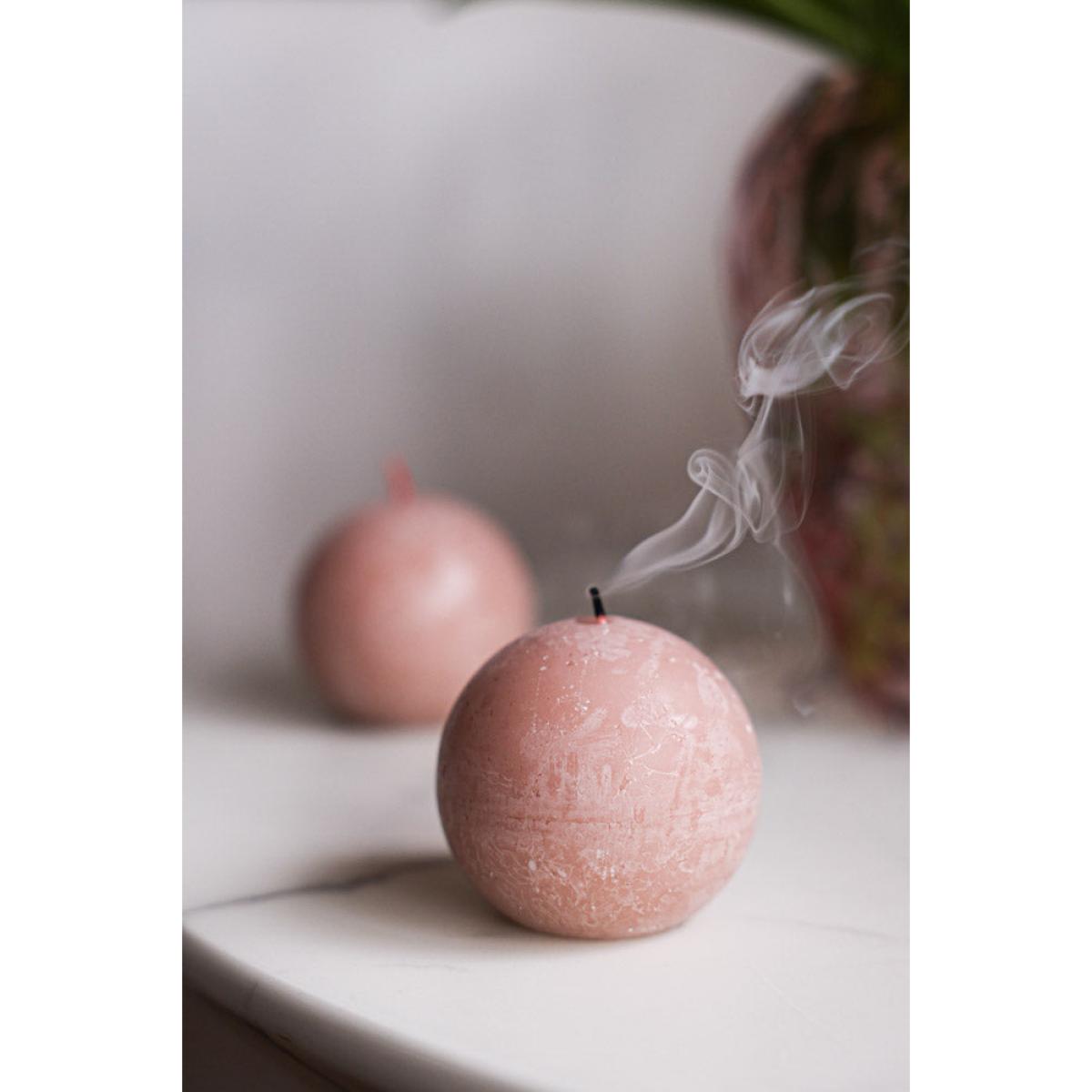 Unique Ball Candle In Misty Pink – image 4