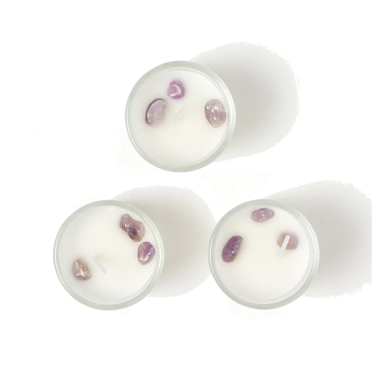 Amethyst Lavender Crystal Scented Candle Set Pack of 3 - Lavender – image 1