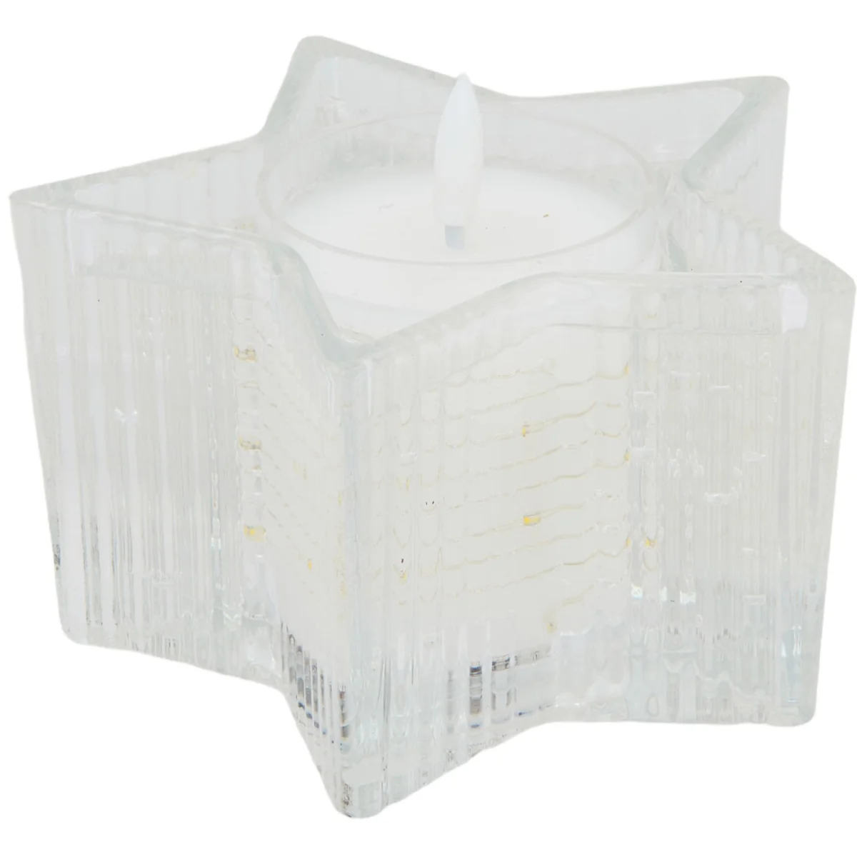 Ribbed Star LED Candle – image 3