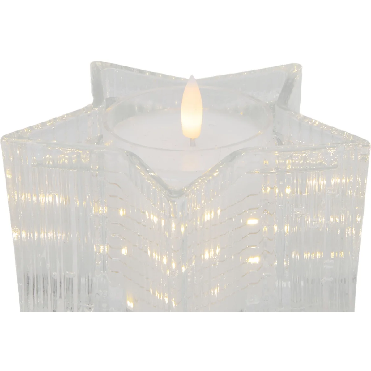 Ribbed Star LED Candle – image 4