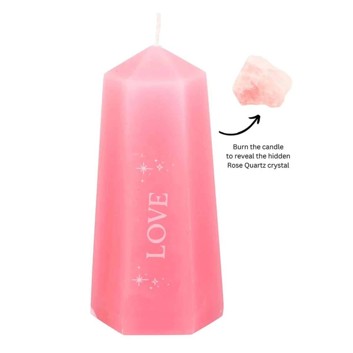 Something Different Love Crystal Candle - Pink/White – image 2