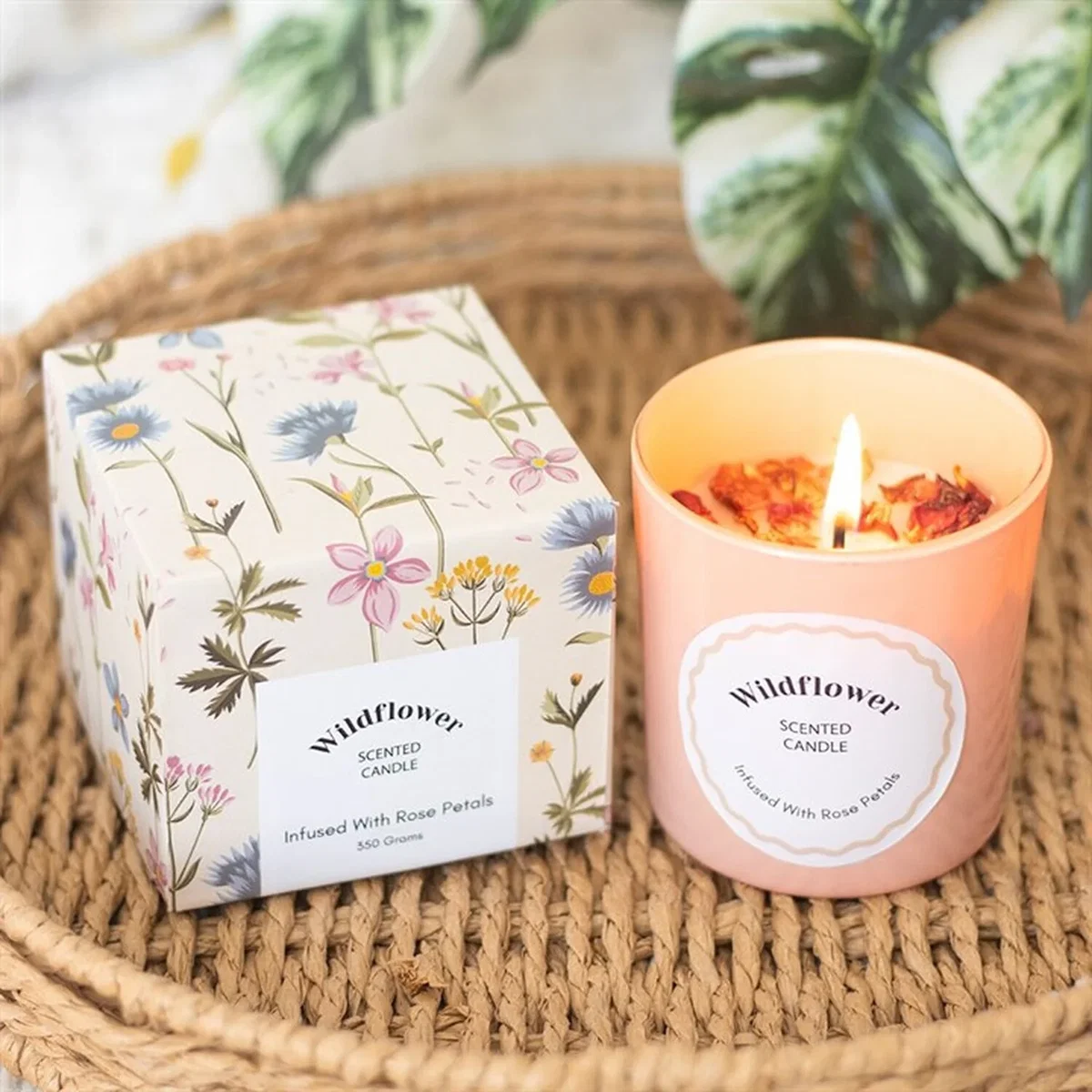 Wildflower Rose Petal Candle - Pink – image 3