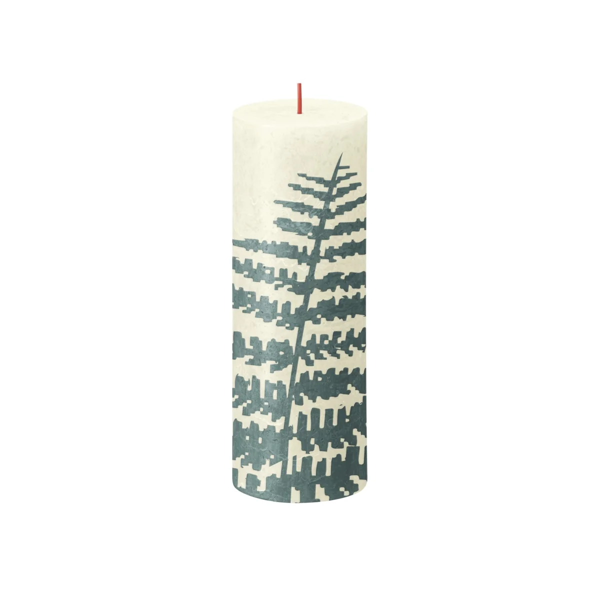Bolsius Soft Pearl and Fern Rustic Silhouette Candle - White