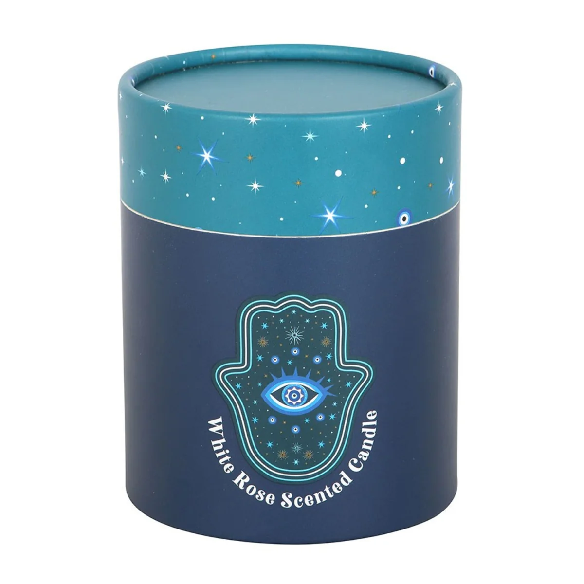 Something Different Hand of Hamsa White Rose Crystal Candle - Blue – image 2