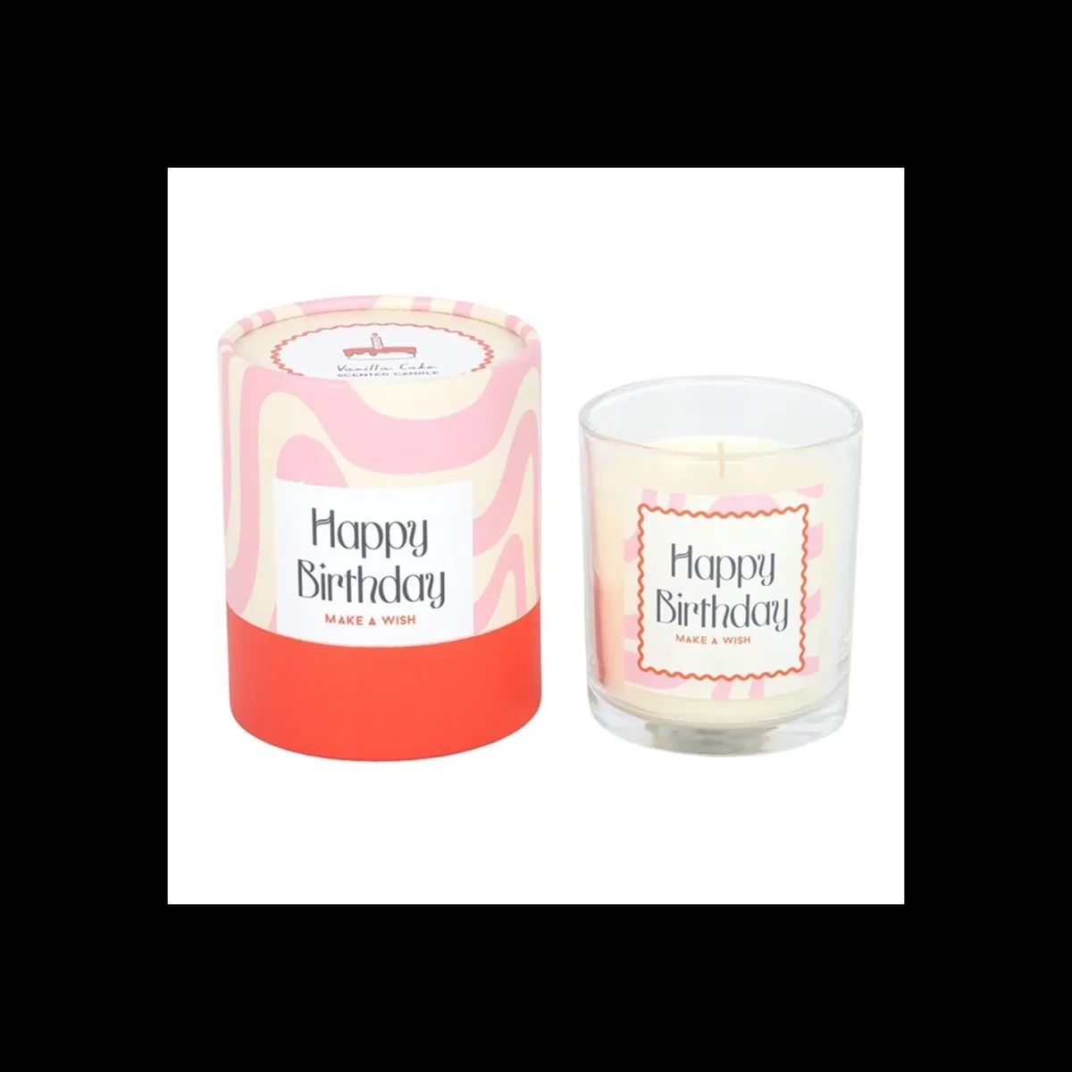 Happy Birthday Vanilla Cake Scented Candle with 35 Hour Burn - Baby Pink – image 3