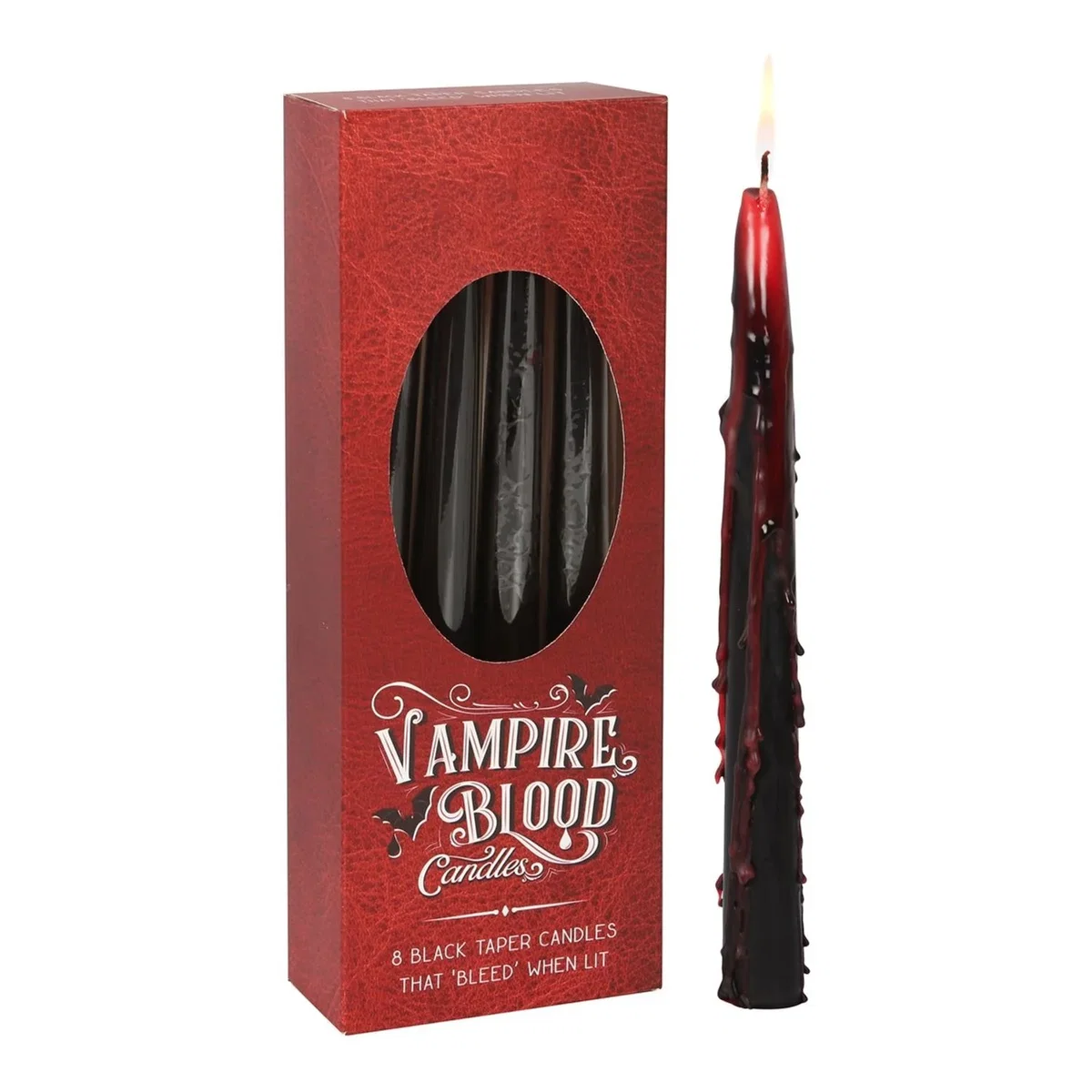 Something Different Vampire Blood Tapered Candles (Pack of 8) - Red/Black – image 2