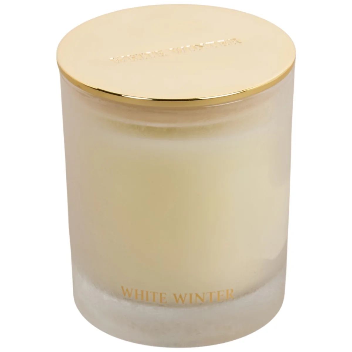 White Winter Crackle Candle – image 2