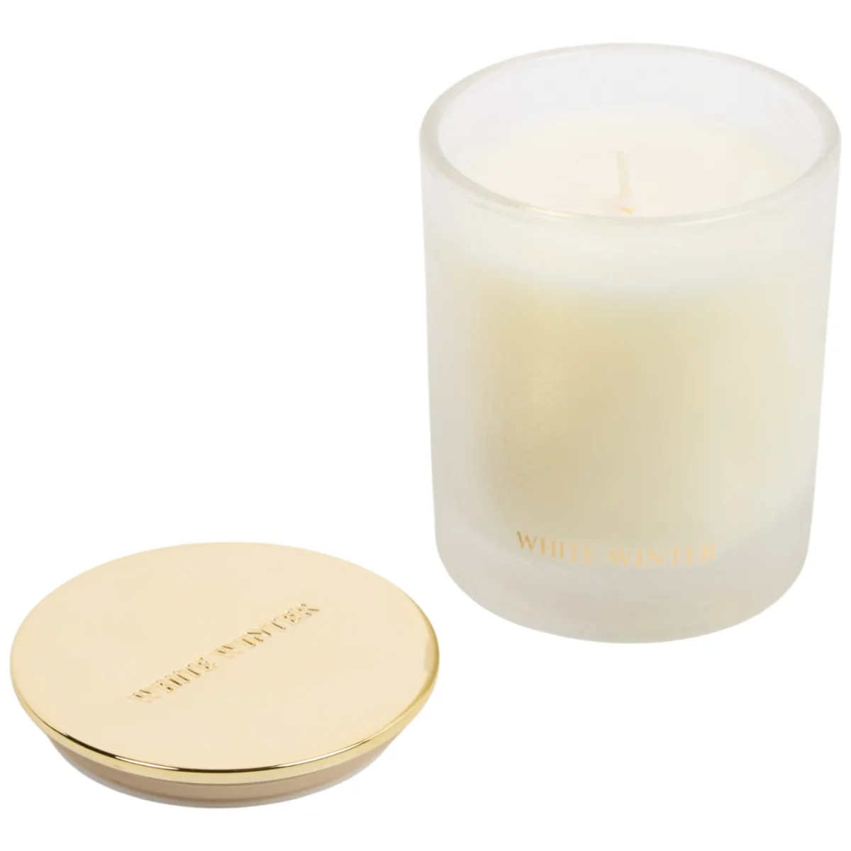 White Winter Crackle Candle – image 3