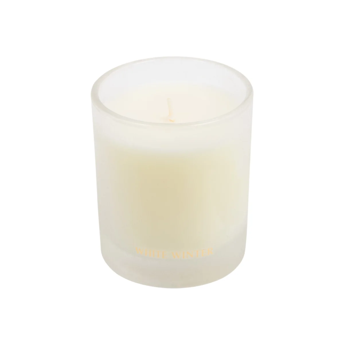 White Winter Crackle Candle – image 1