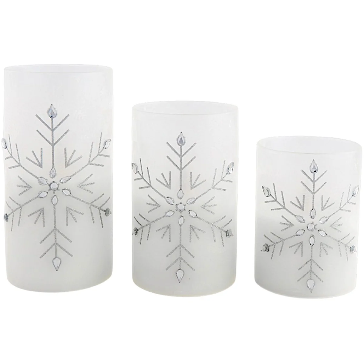 Snowflake LED Candles Set - White – image 3