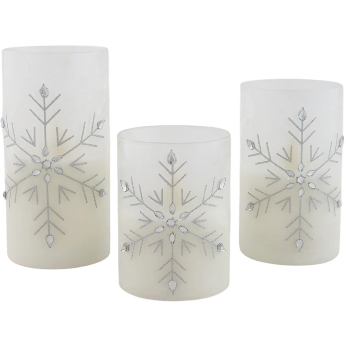 Snowflake LED Candles Set - White – image 4