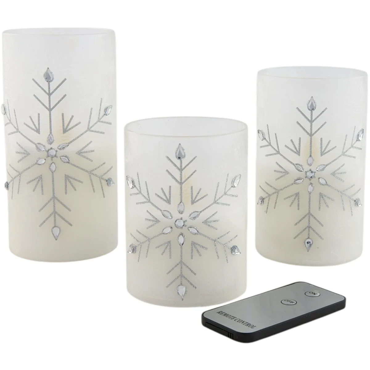 Snowflake LED Candles Set - White – image 5
