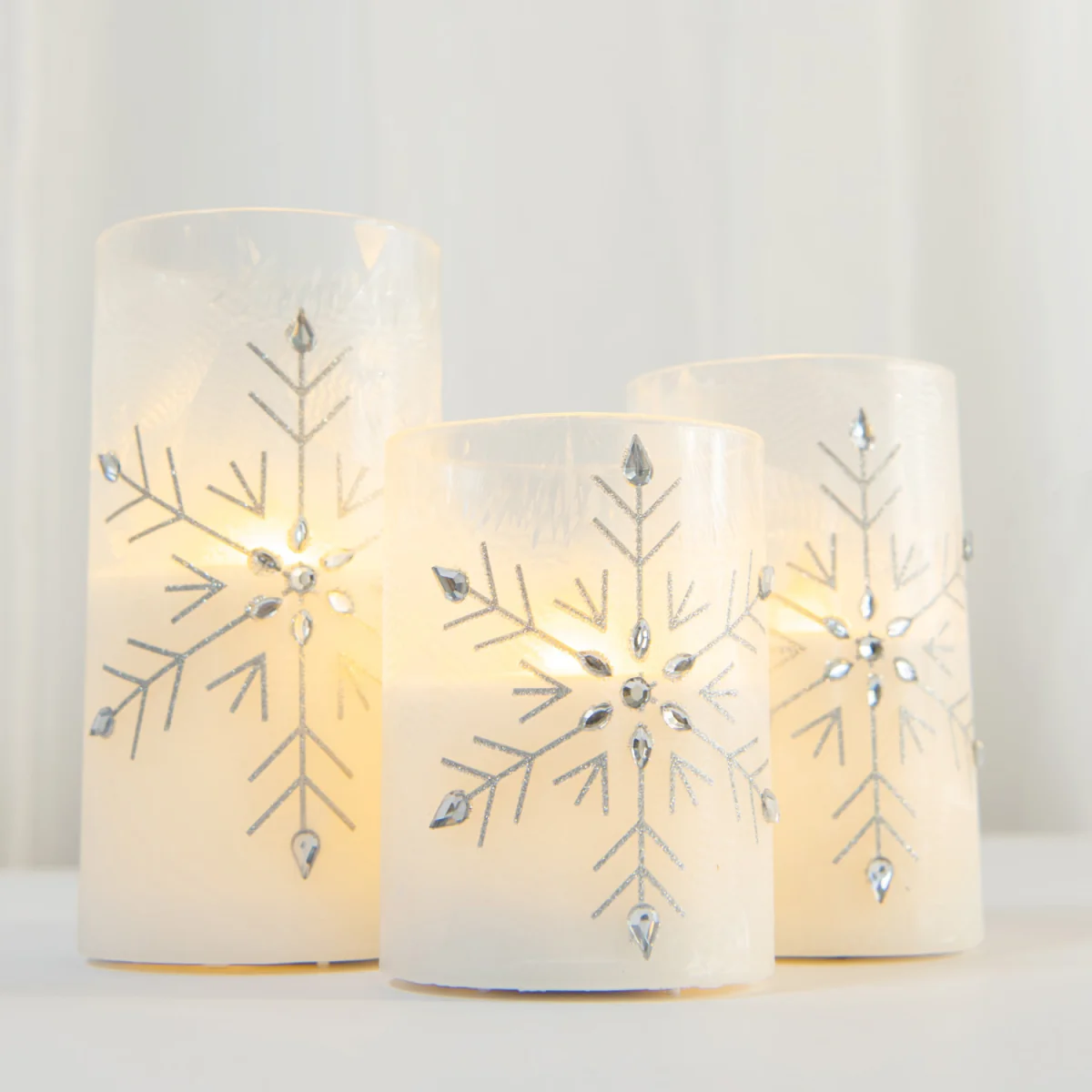 Snowflake LED Candles Set - White – image 6