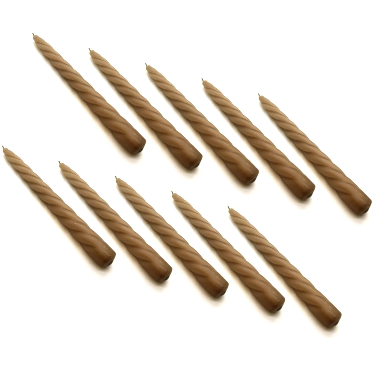 Spiral Dinner Candles, Pack of 10, Decorative Household Candles, 23 cm - Green - Grey – image 16