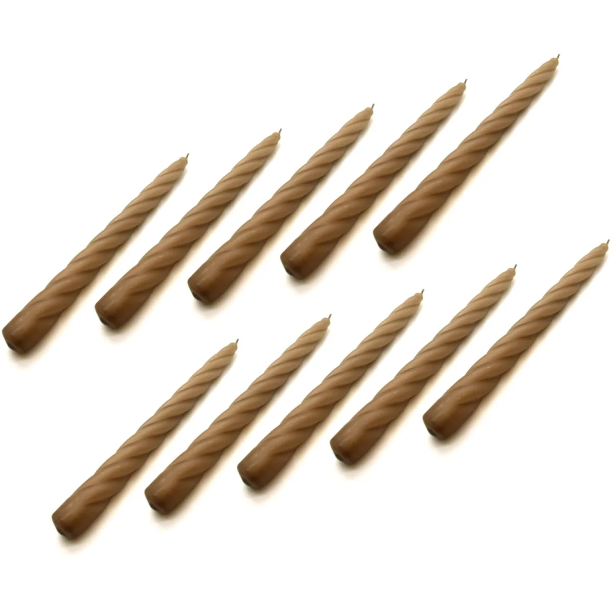 Spiral Dinner Candles, Pack of 10, Decorative Household Candles, 23 cm - Green - Grey – image 17